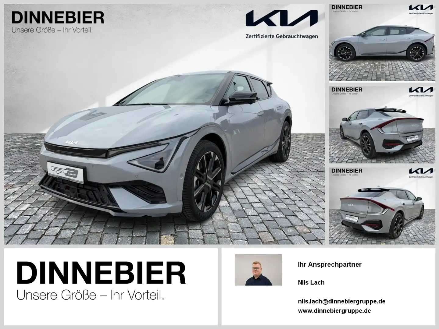 Kia EV6 GT-Line 84 AWD+LED+360°Kamera+Headup+SHZ Grau - 1