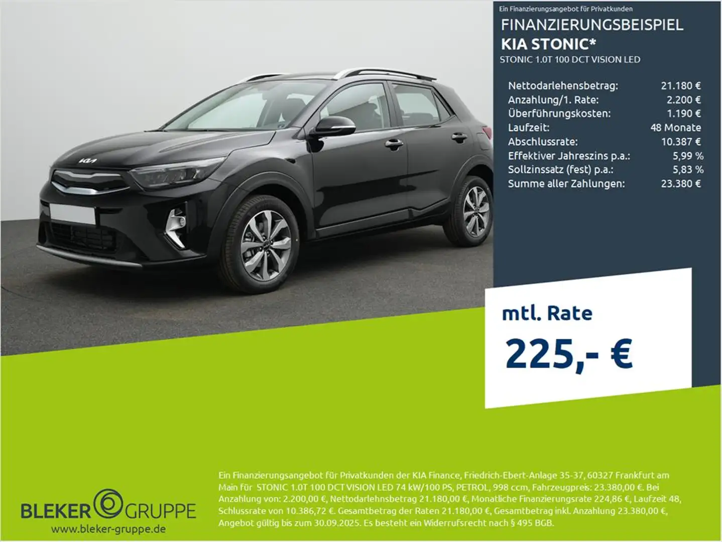 Kia Stonic STONIC 1.0T 100 DCT VISION LED Zwart - 1
