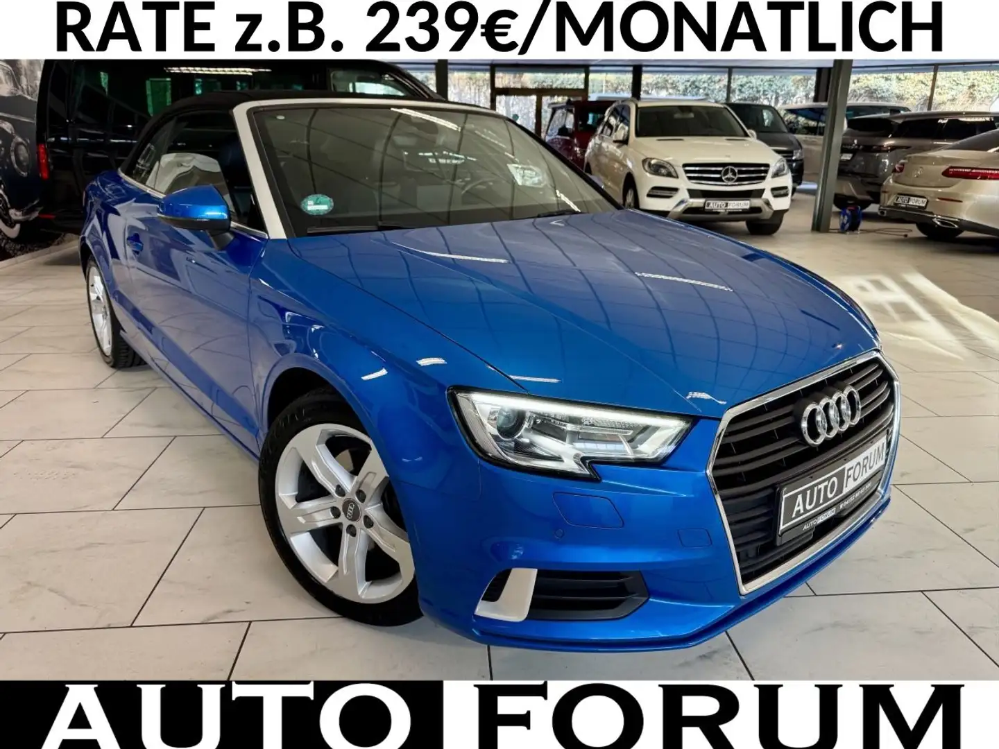 Audi A3 1.5 TFSI *RATE 239,-€  AUT LEDER  NAVI Cabrio Blau - 1