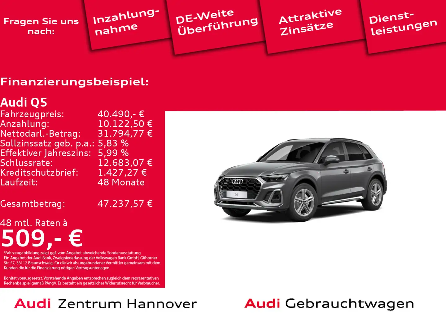 Audi Q5 S line 40 TDI quattro AHK DAB LED Gris - 1