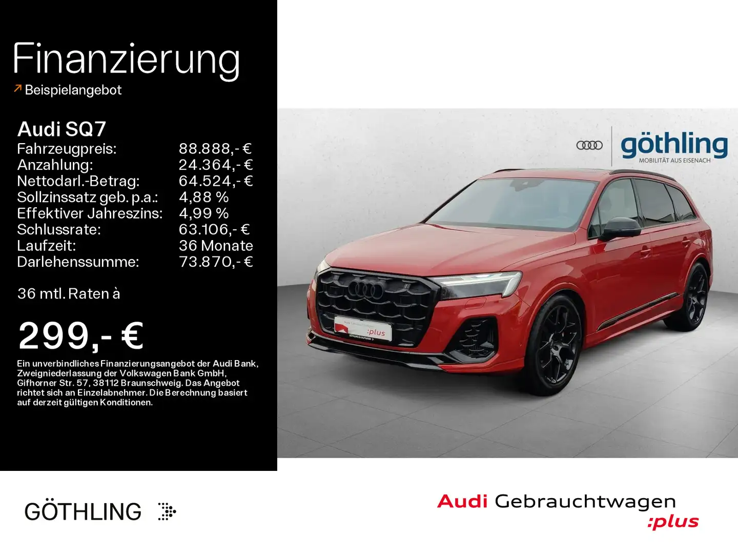 Audi SQ7 UPE 142.170*7-Sitzer*B&O*HUD*Pano*Laser*Stan Rot - 1