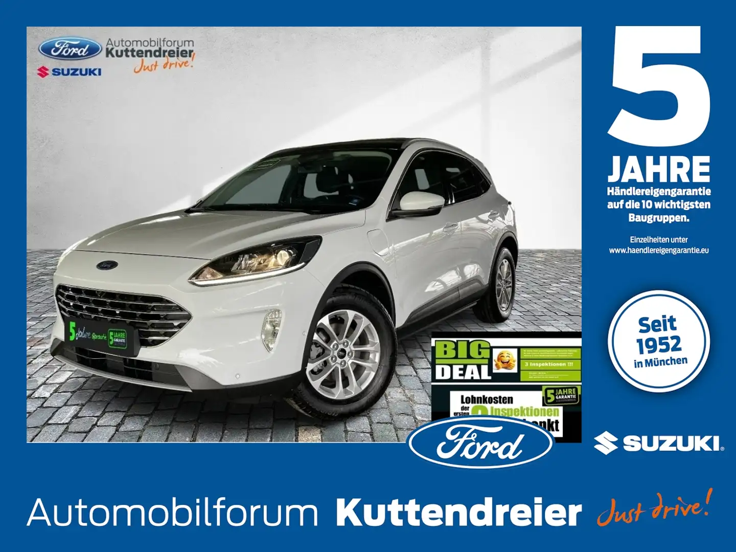 Ford Kuga Titanium Glasdach Navi 2xKamera PDC Sitzheiz Blanc - 1