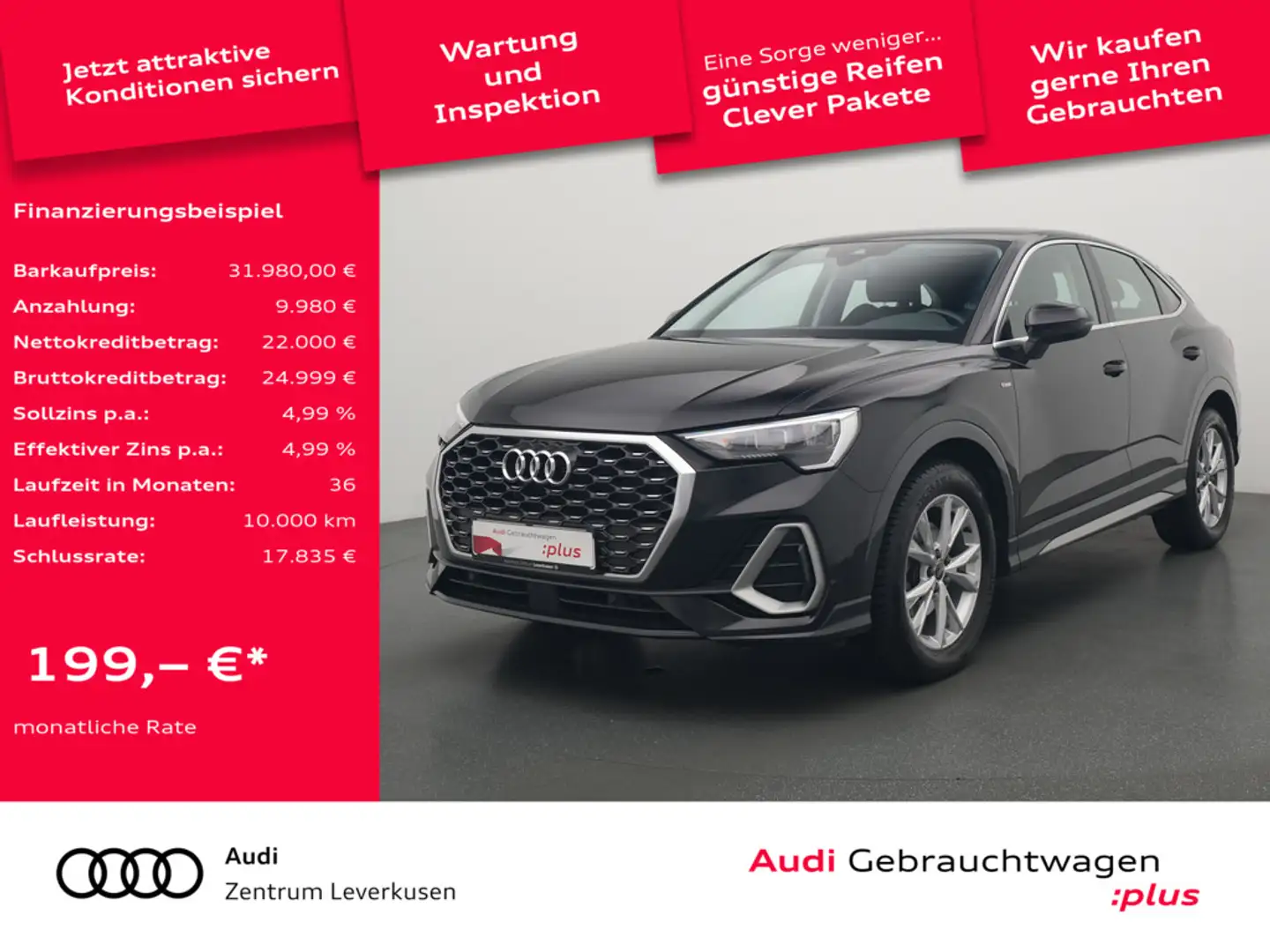 Audi Q3 Sportback S line S-TRON KAM LED SHZ CARPLAY Schwarz - 1