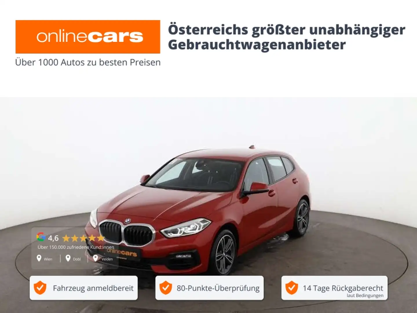 BMW 120 i Sport Line Aut LED LEDER NAVI DIGITAL-TACHO Rot - 1