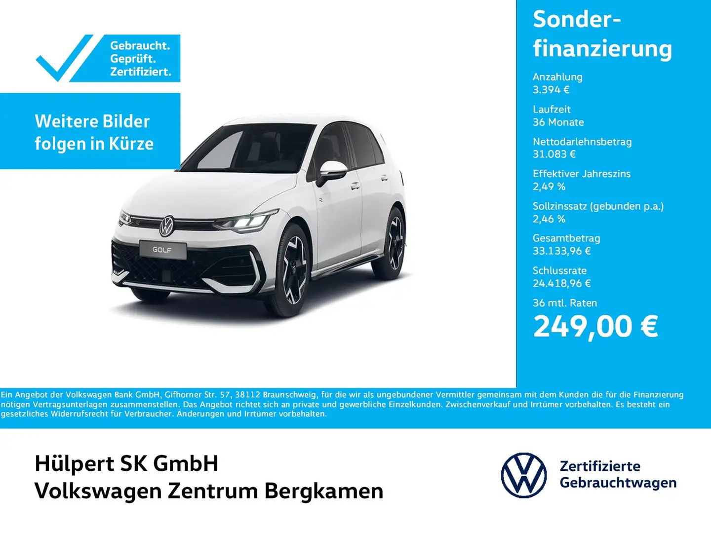 Volkswagen Golf VIII 2.0 R-LINE FACELIFT 360°CAM ACC NAVI Weiß - 1