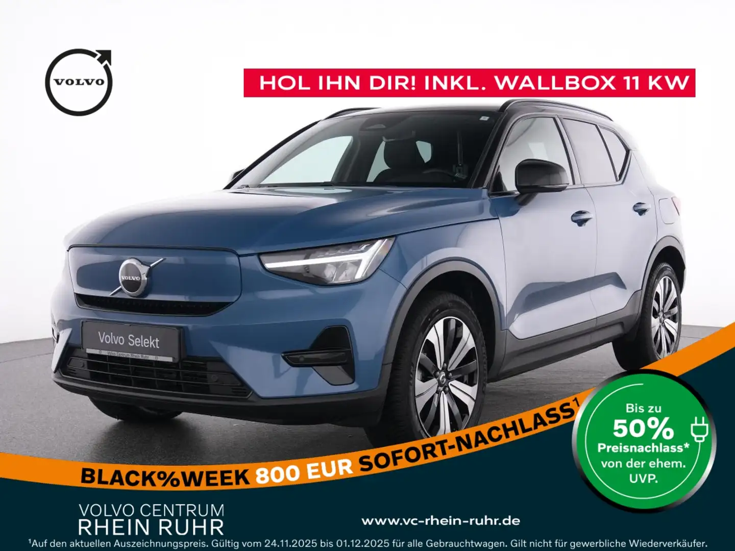 Volvo XC40 PURE ELECTRIC PLUS MET+STANDHZ+KAMERA+LM 19 Blau - 1