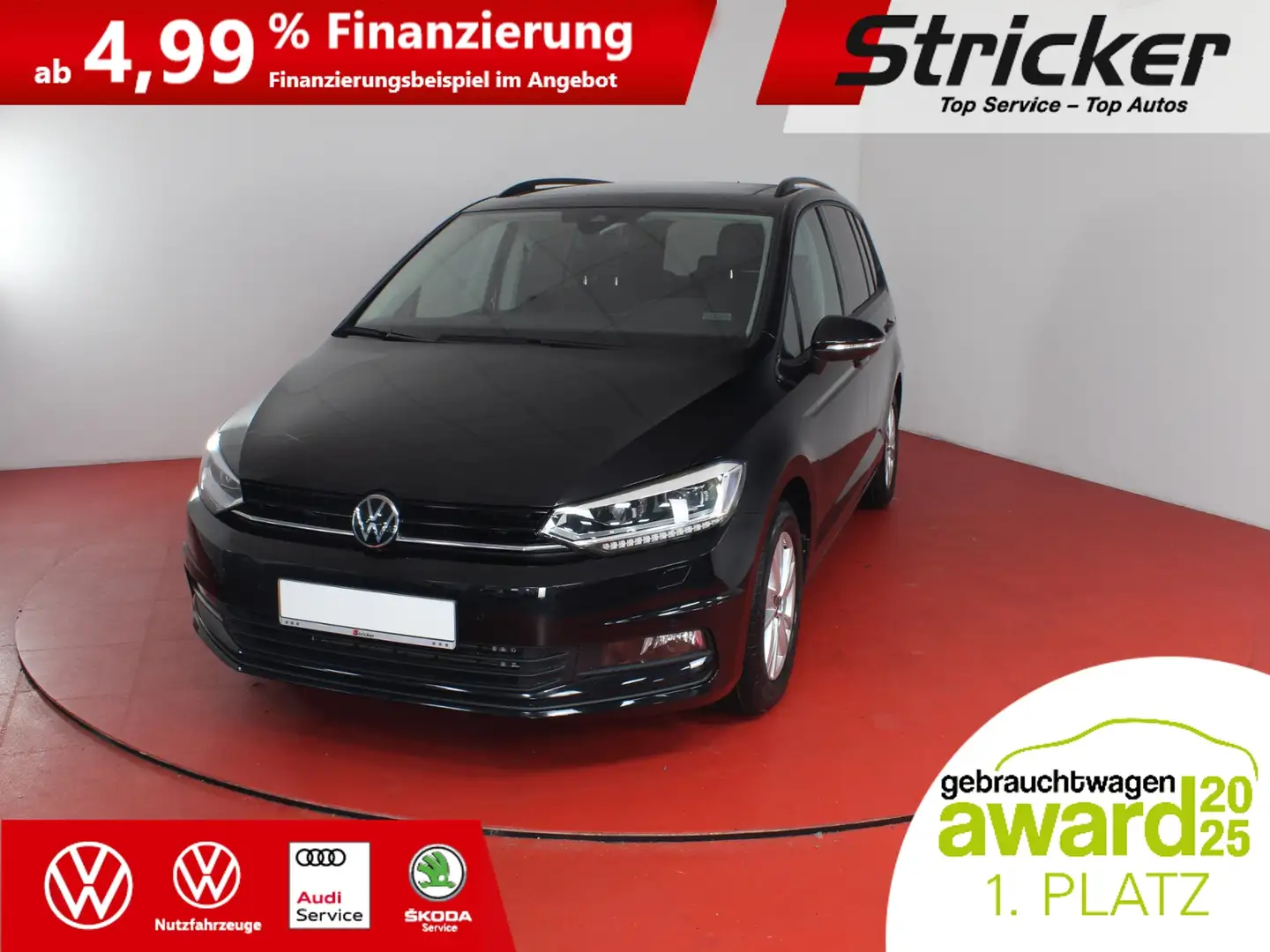 Volkswagen Touran Highline Black Style 1.5TSI DSG 462,-ohne Anzahlu Schwarz - 2