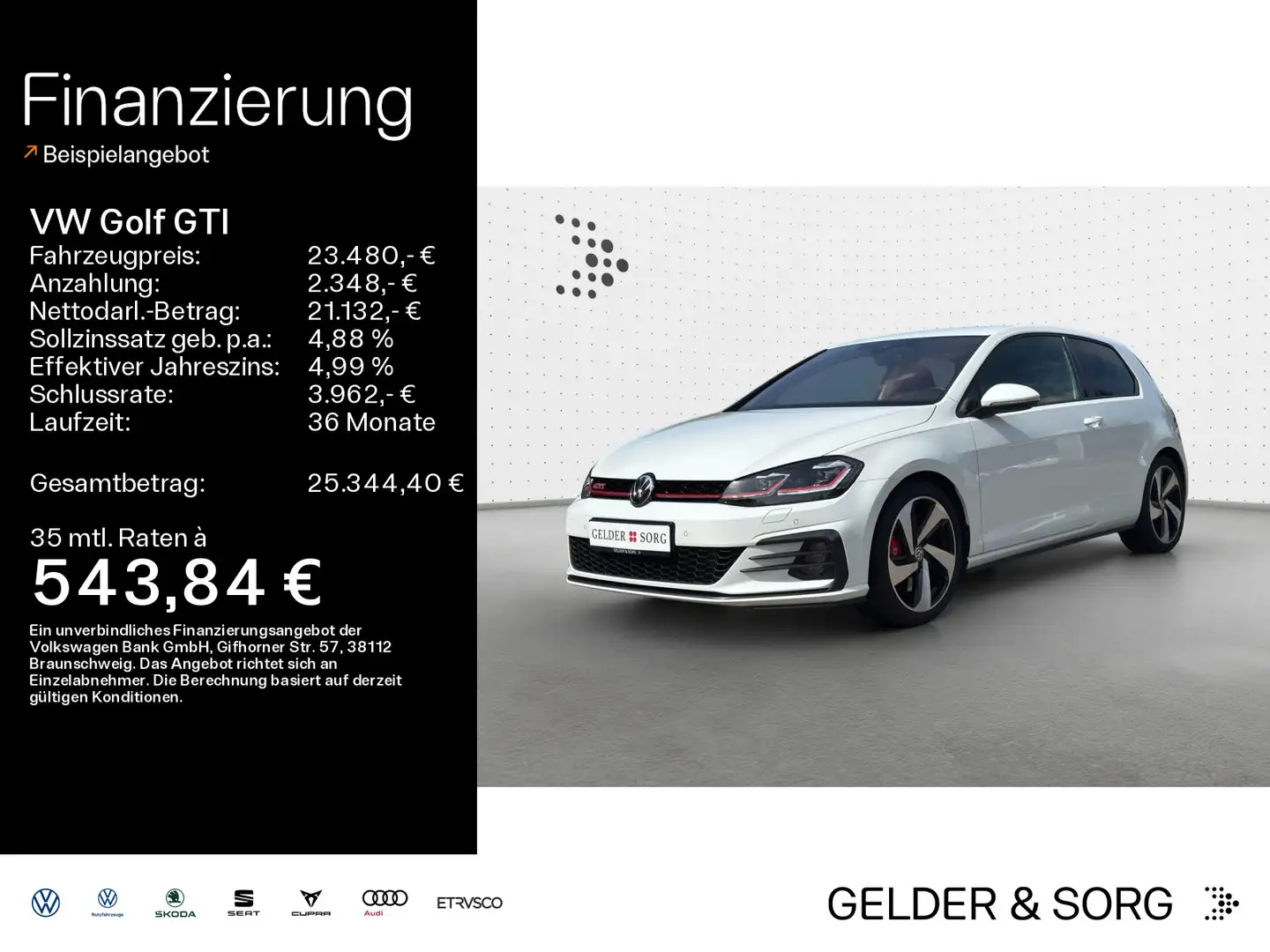 Volkswagen Golf GTI "Performance" 2.0 TSI RFK|AHK|LED|ACC Weiß - 1