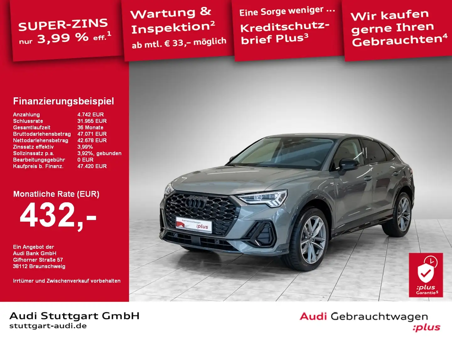Audi Q3 Sportback S line 40 TFSI quattro S tronic VC Grey - 1