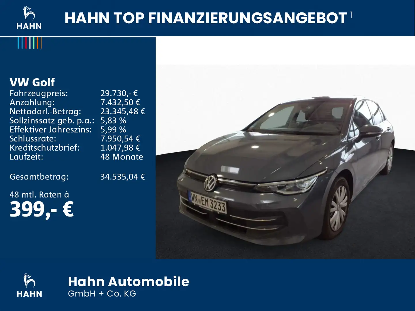 Volkswagen Golf VIII 1.5 eTSI DSG Style Navi CAM LED AHK Grau - 2