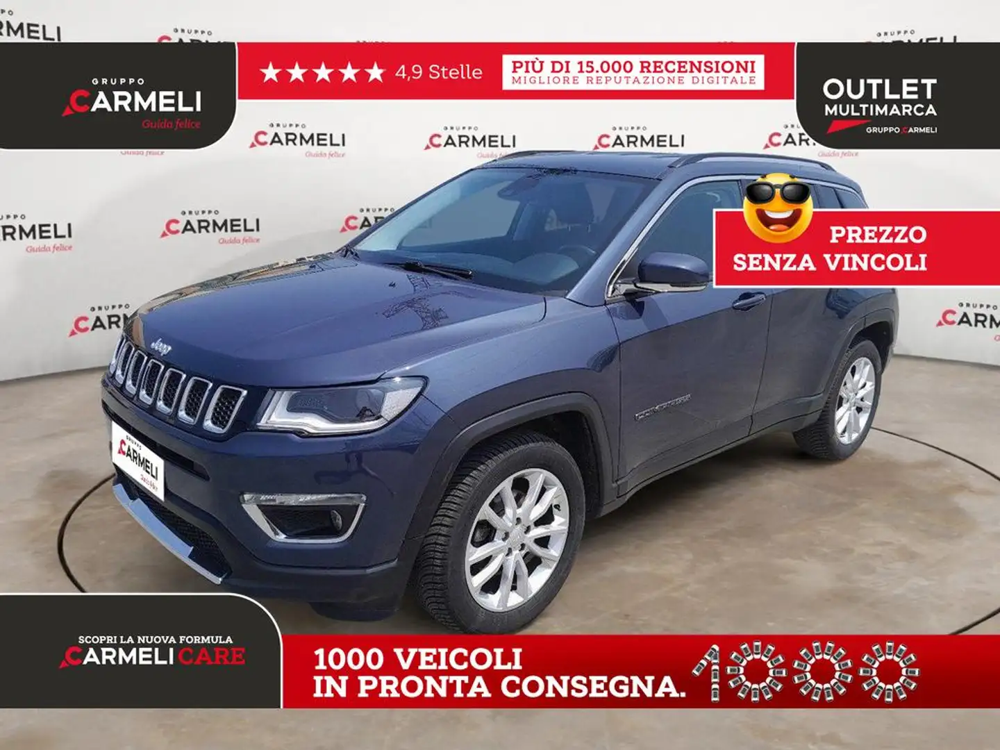 Jeep Compass 1.3 turbo t4 Limited 2wd 130cv my20 Bleu - 1