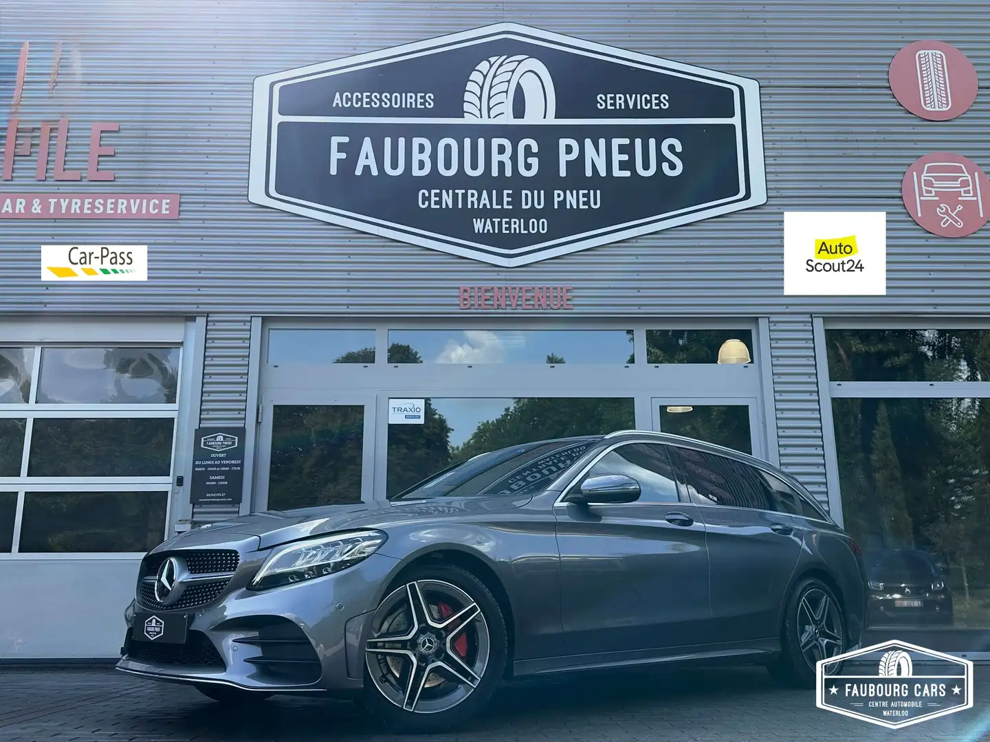 Mercedes-Benz C 180 *1-PROPRIETAIRE/1-OWNER*AMG*HISTORIQUE-MB-100%*CAM Grijs - 1