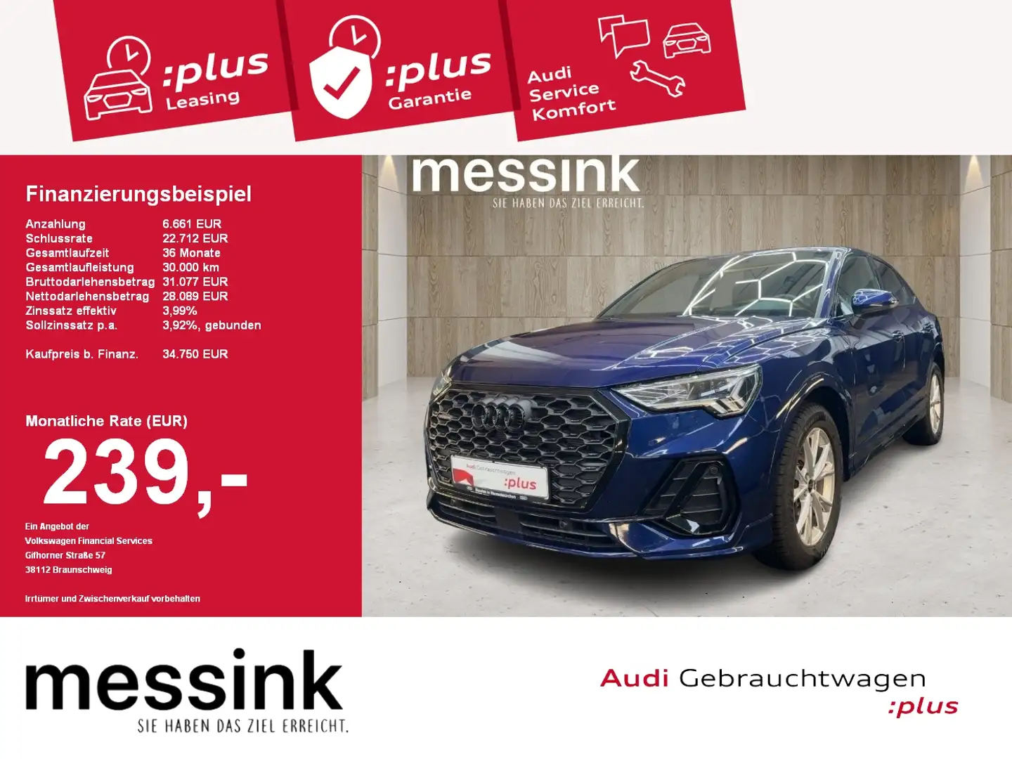 Audi Q3 Sportback 40 TFSI quattro S-Line *ACC*LED*Navi* Blau - 1