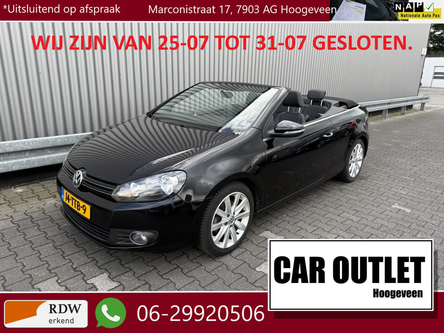 Volkswagen Golf Cabriolet 1.2 TSI BlueMotion Navi, Leer/Alc, CC, PDC, Multim Negru - 1