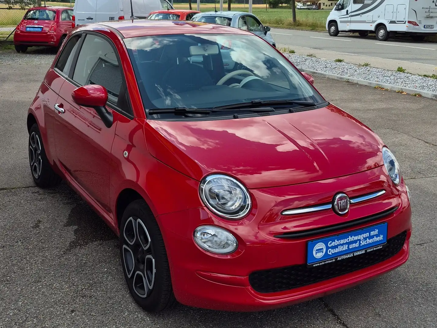 Fiat 500 Hybrid Club, CarPlay, Tempomat,, Klima, 1.-Hand Rouge - 1
