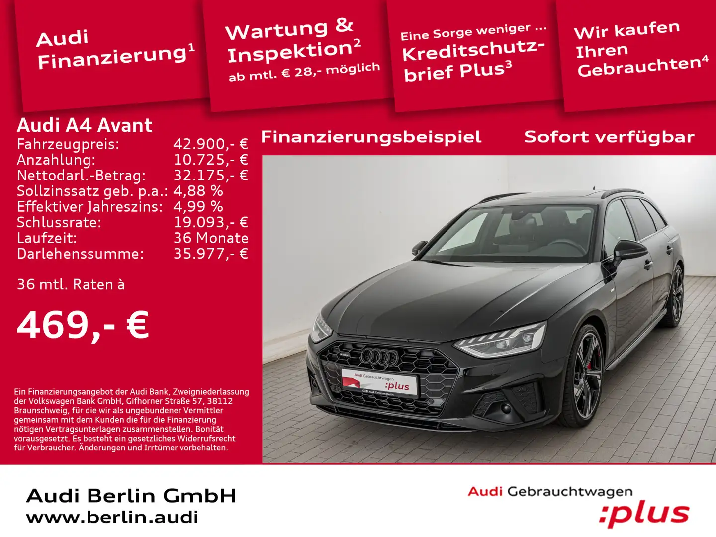 Audi A4 S line 45 TFSI qu. S tr. MATRIX PANO Schwarz - 1