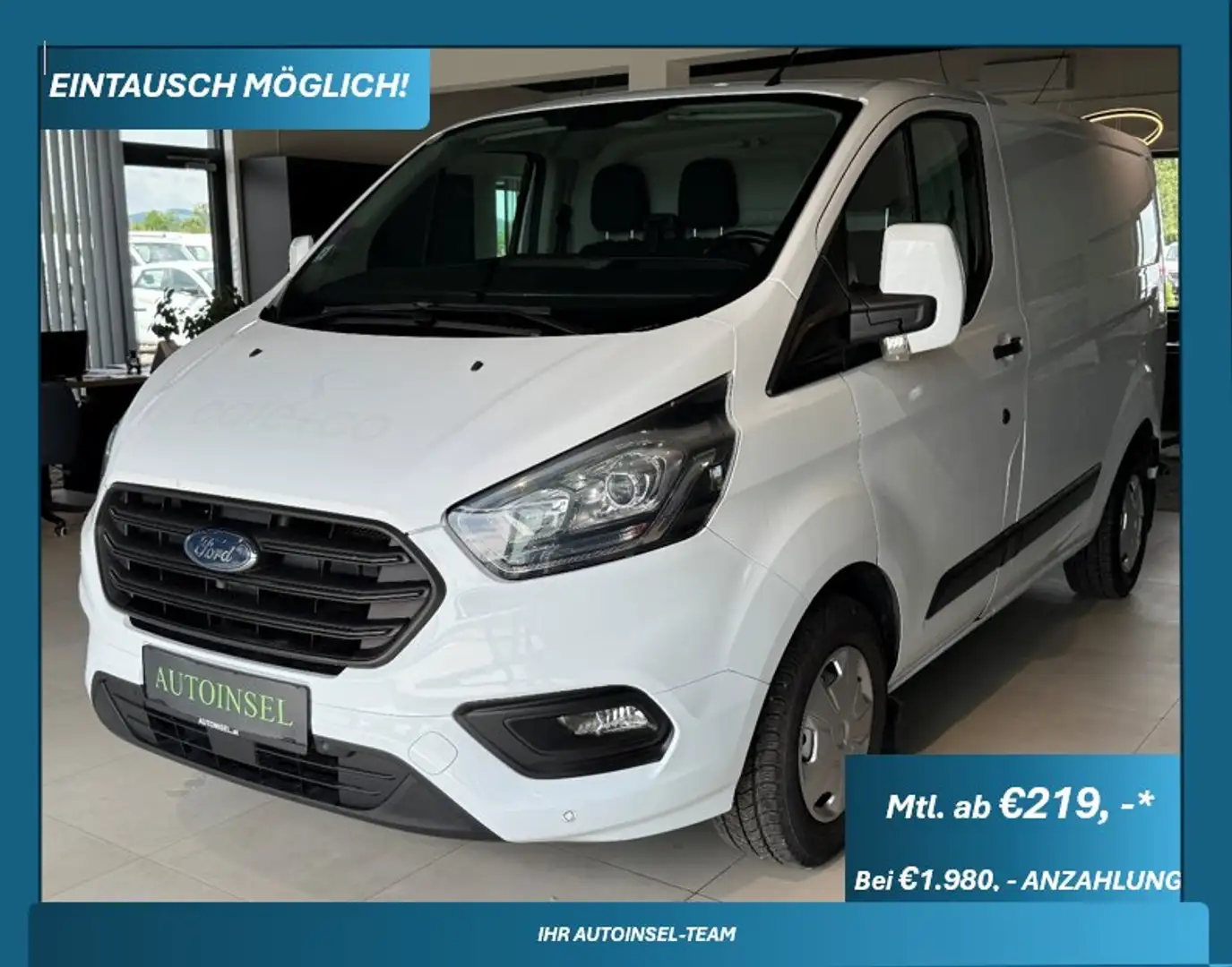 Ford Transit Custom 340 L2H1 2 Schiebetüren Weiß - 1