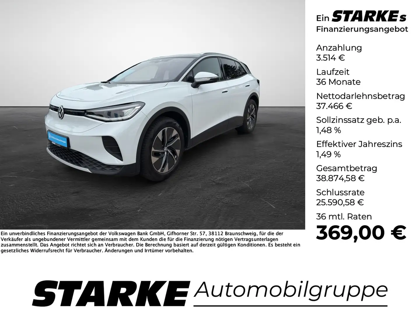 Volkswagen ID.4 Pro 4Motion mit Infotainment-Paket Weiß - 1