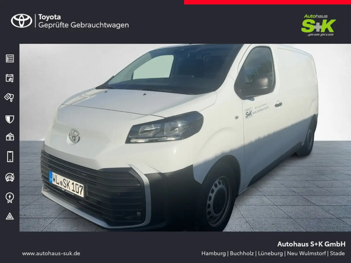 Toyota Proace 1,5 D-4D 88 kW (120 PS) Start-Stopp, L1 ABS Weiß - 1