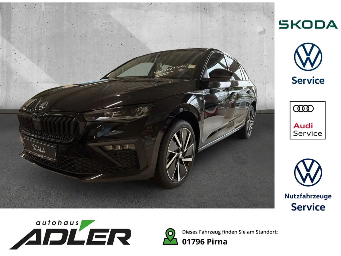 Skoda Scala Drive 1.5 TSI AHK Matrix beh. Frontscheibe digital Schwarz - 1