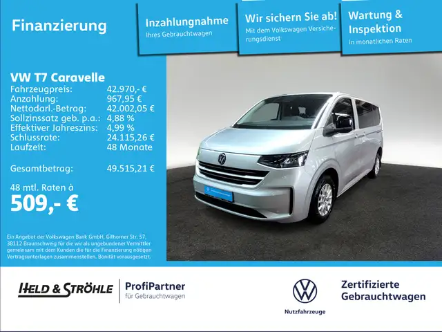 Volkswagen T7 Caravelle KR 2.0 TDI AUT. 4M AHK NAV KAM 9S