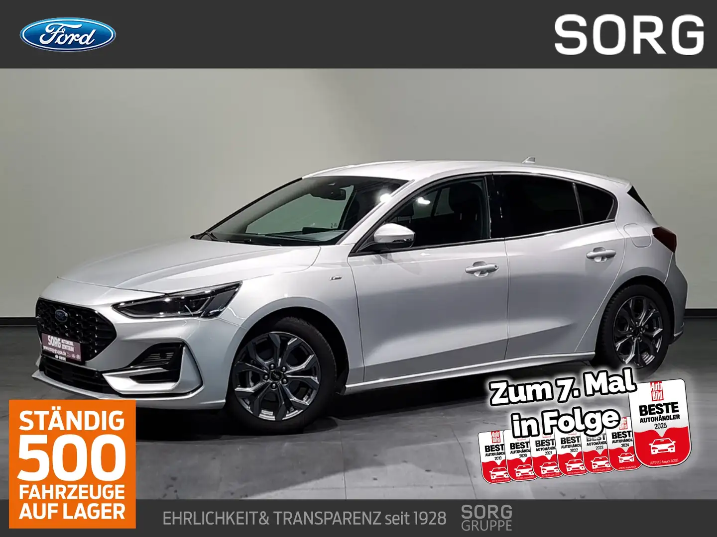 Ford Focus 1.0 EcoBoost MHEV ST-Line X*AUTO*ACC*LED* Silber - 1