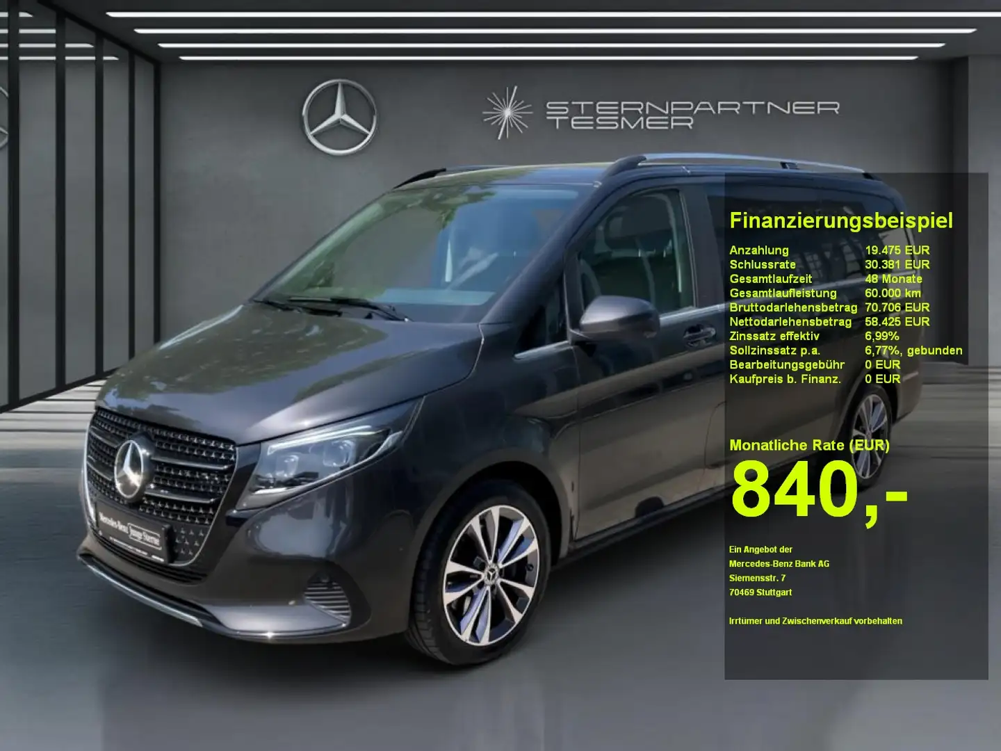 Mercedes-Benz V 250 d AVANTGARDE Lang Pano+AHK2,5t+elek.Sitze Сірий - 1