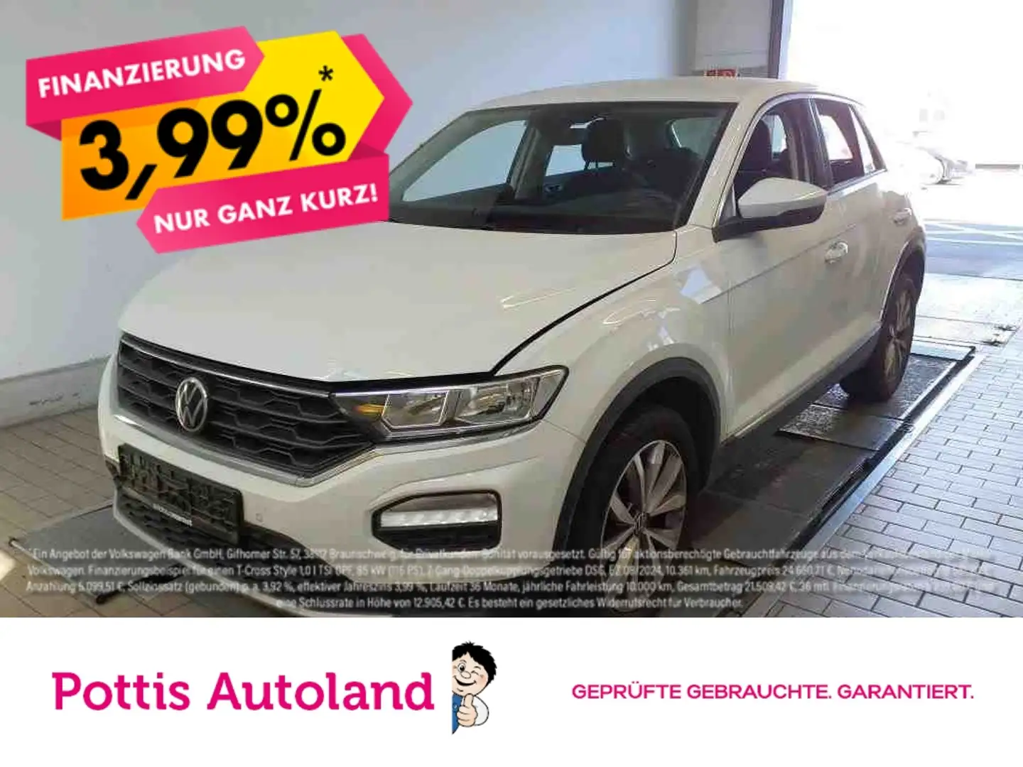 Volkswagen T-Roc 1.0 TSI STYLE PDC SITZHZG KLIMA DAB+ Weiß - 1