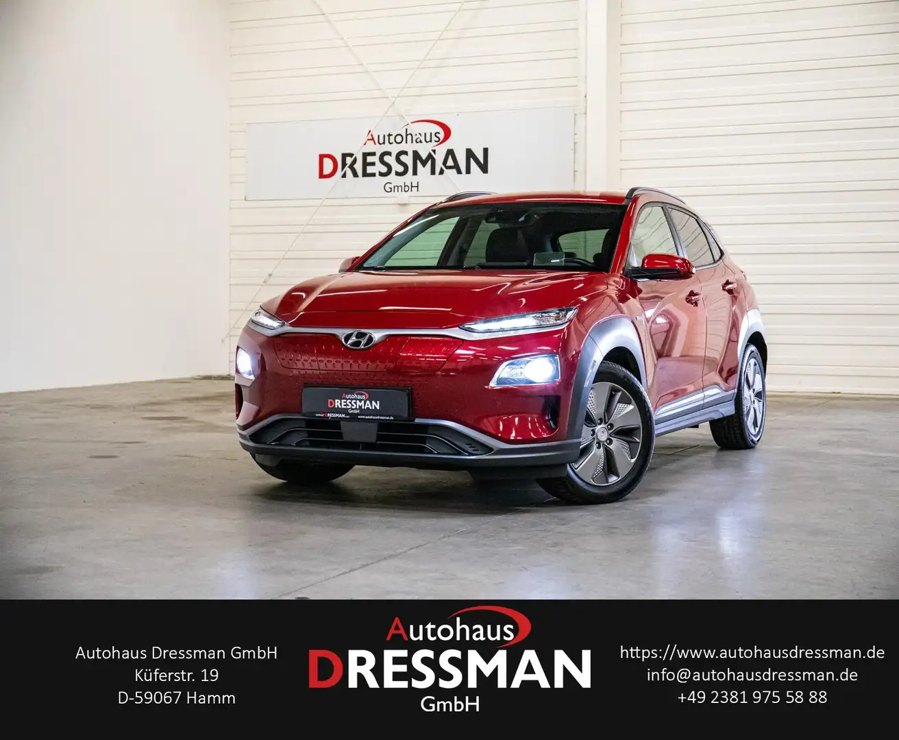 Hyundai KONA Premium Elektro HuD LEDER DAB NAVI KAMERA Rot - 1
