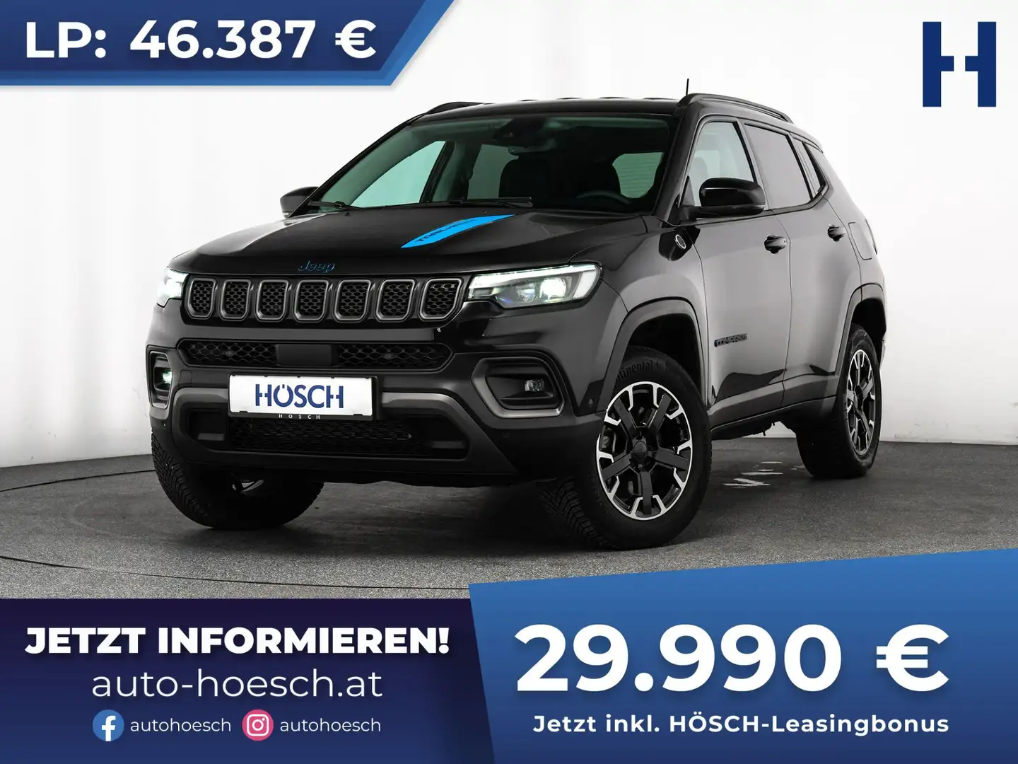 Jeep Compass Trailhawk 4xe 240 LEDER SITZLÜFTUNG AKTION Schwarz - 1