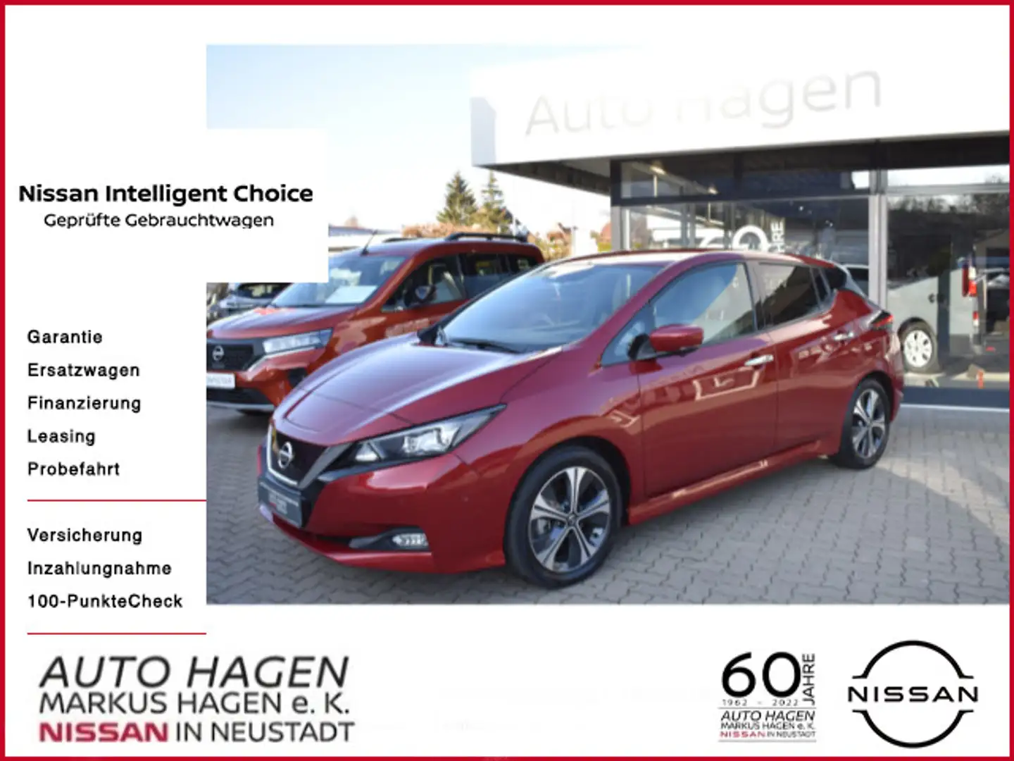 Nissan Leaf Tekna Voll-LED 17" GJR Navi 360°-Kamera Ein Rot - 1