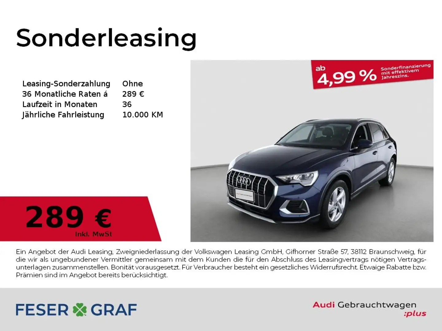 Audi Q3 advanced 35 TFSI S tronic AHK Navi LED ACC Blau - 1