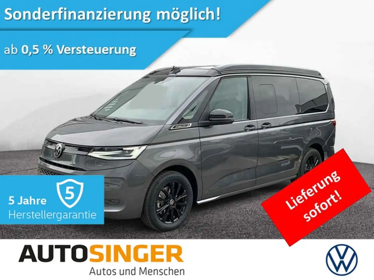 Volkswagen T7 California Beach eHybrid ELEK.TÜR*AHK*CAM Gri - 1