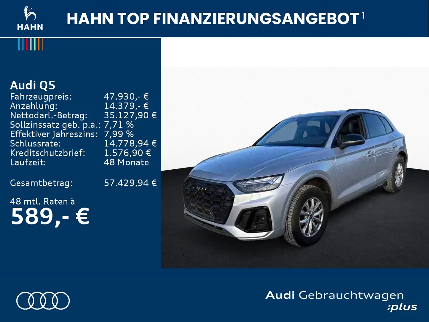 Audi Q5 45TFSI quattro S-tronic S line AHK B&O Pano Silber - 2