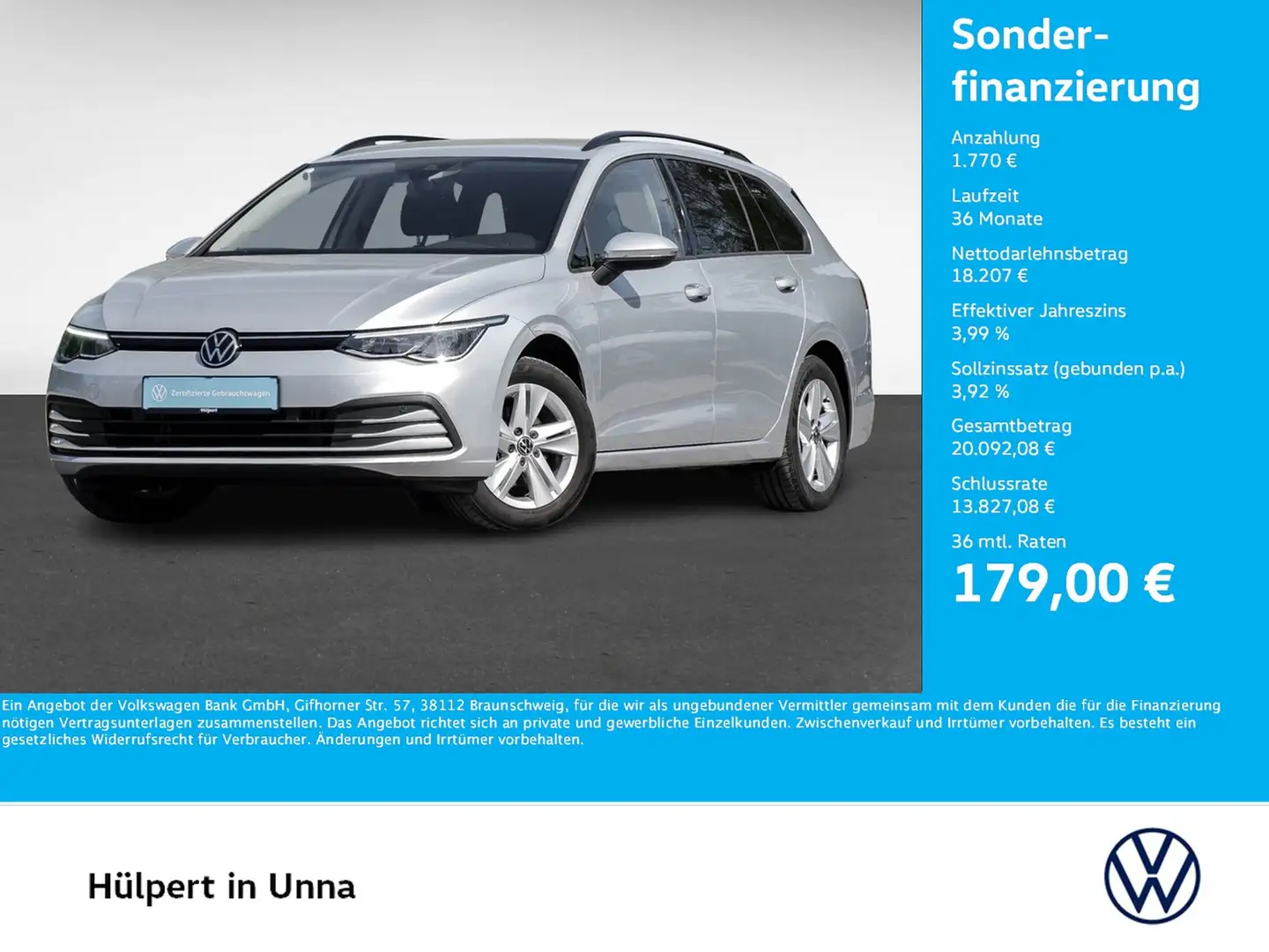 Volkswagen Golf Variant VIII 1.5 eTSI LIFE ACC ALU NAVI LED Silber - 1