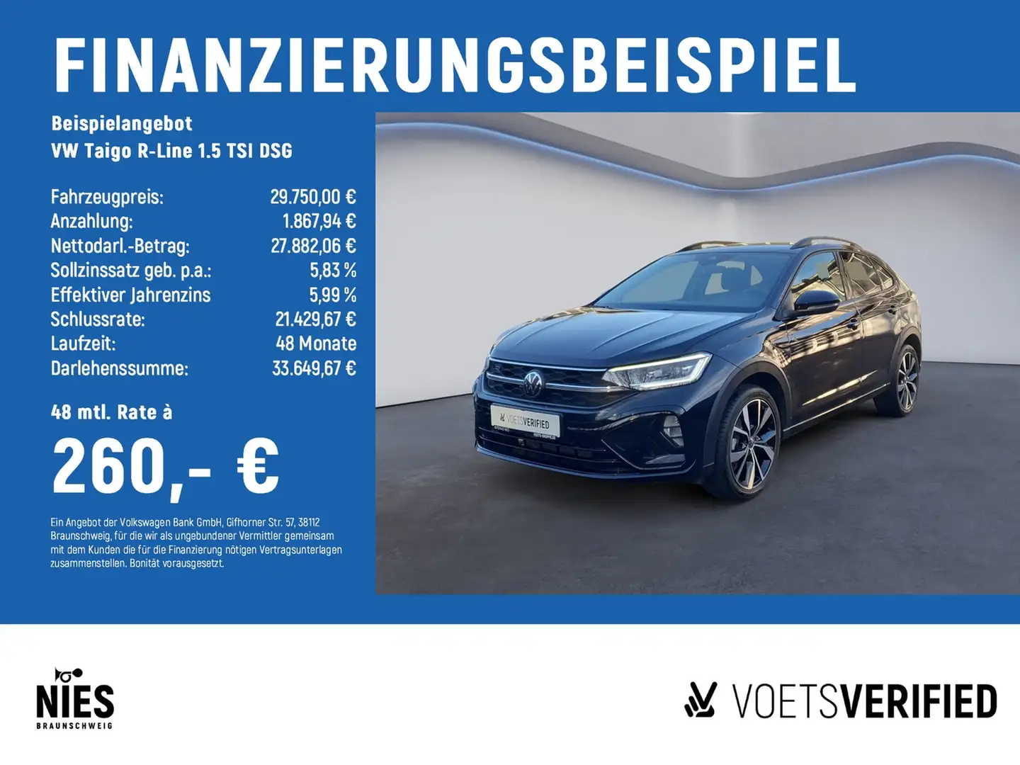 Volkswagen Taigo R-Line 1.5 TSI DSG MATRIX-LED+RearView+ACC Schwarz - 2