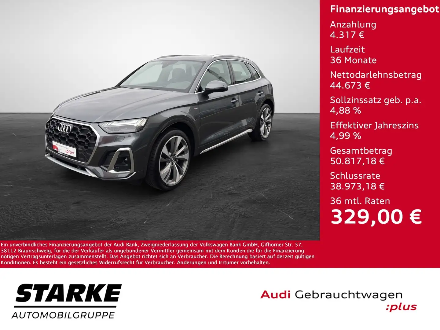 Audi Q5 40 TFSI S tronic quattro S line Grau - 1