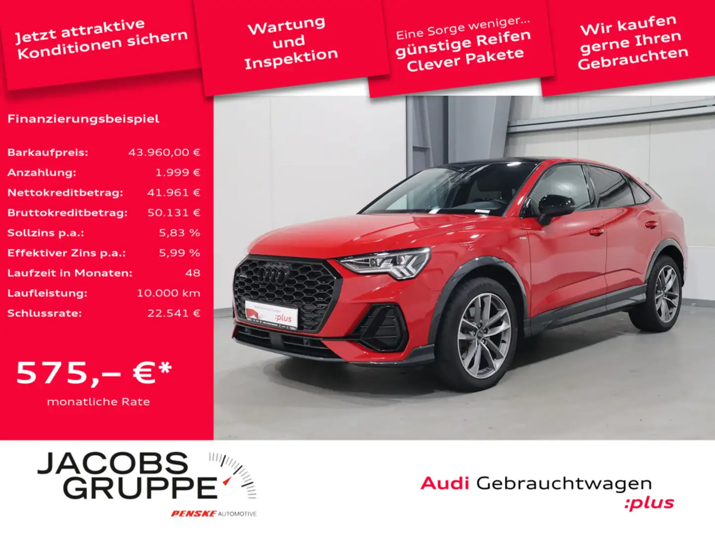 Audi Q3 Sportback 40 TDI quattro S line Pano*Matrix*R-Kamera * Rot - 1
