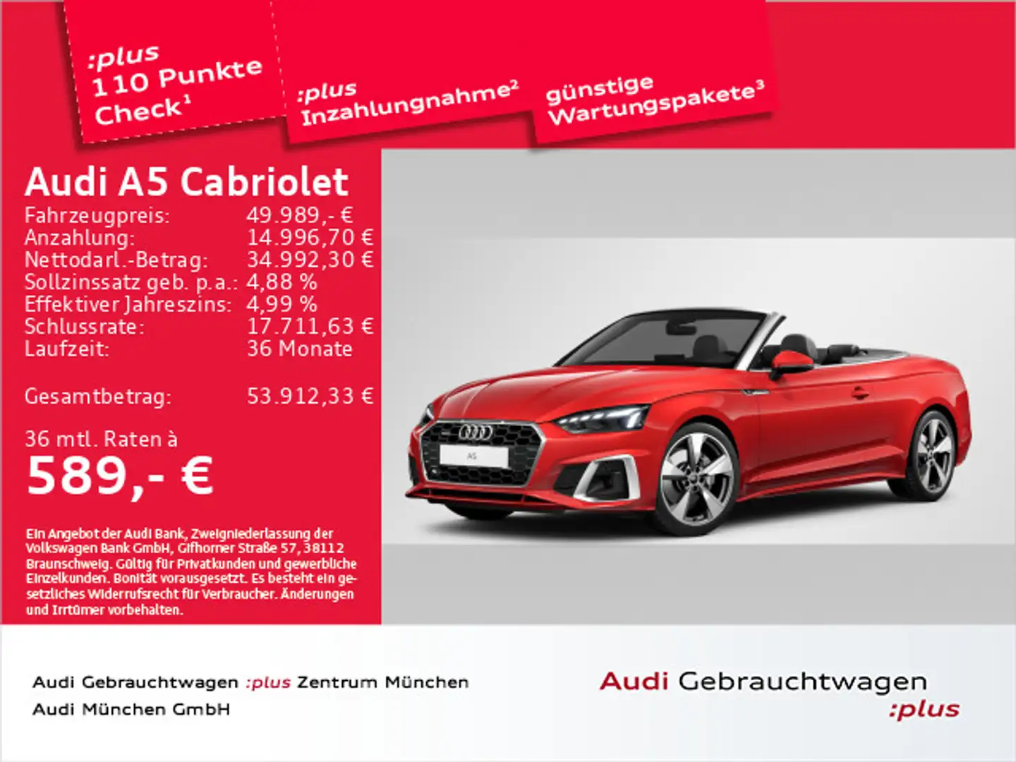 Audi A5 40 TDI qu. S tronic 2x S line Matri Rot - 1