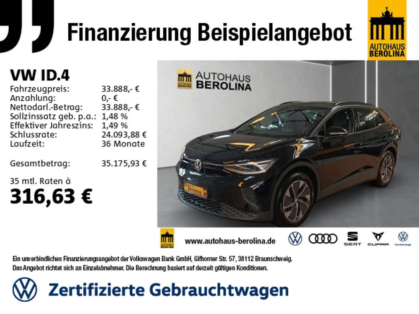 Volkswagen ID.4 Pure*NAVI*MATRIX*AHK*R-CAM*WärmeP.*ACC*SHZ* Schwarz - 1