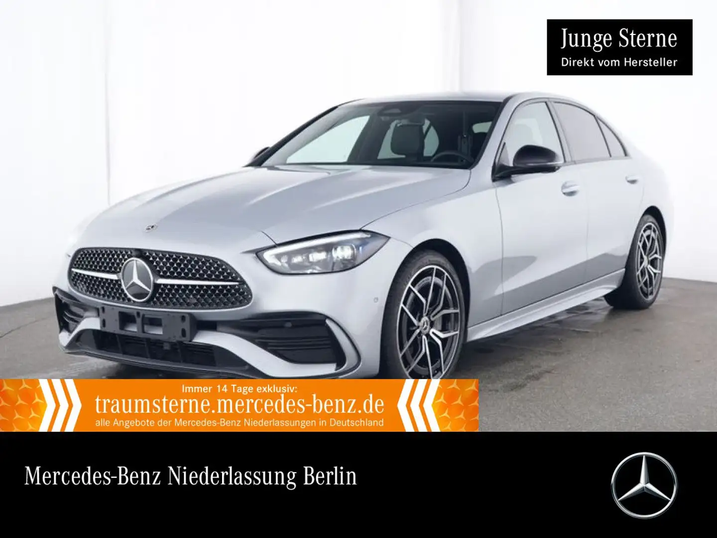 Mercedes-Benz C 200 4M AMG+NIGHT+360+BURMESTER+TOTW+KEYLESS+9G Argento - 1