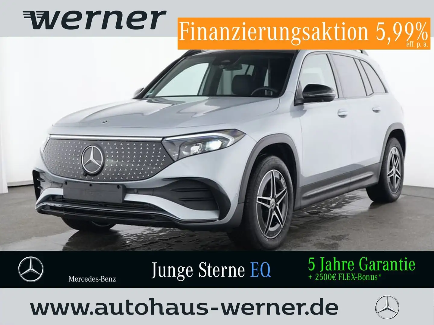 Mercedes-Benz EQB 300 4M AMG-PREMIUM NIGHT FAP PANO MEMO 360° Silber - 1