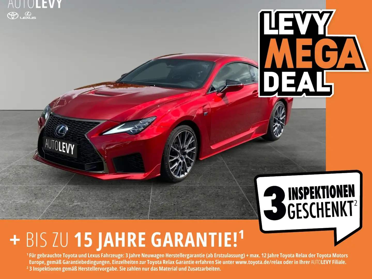 Lexus RC F Sport Advantage *LEDER*MARK-LEV.*MEMORY* Rood - 1