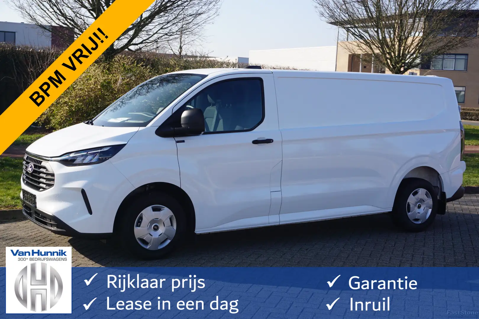 Ford Transit Custom 300L 136PK Trend BPM VRIJ!! Apple CP/ Android A. C Wit - 1