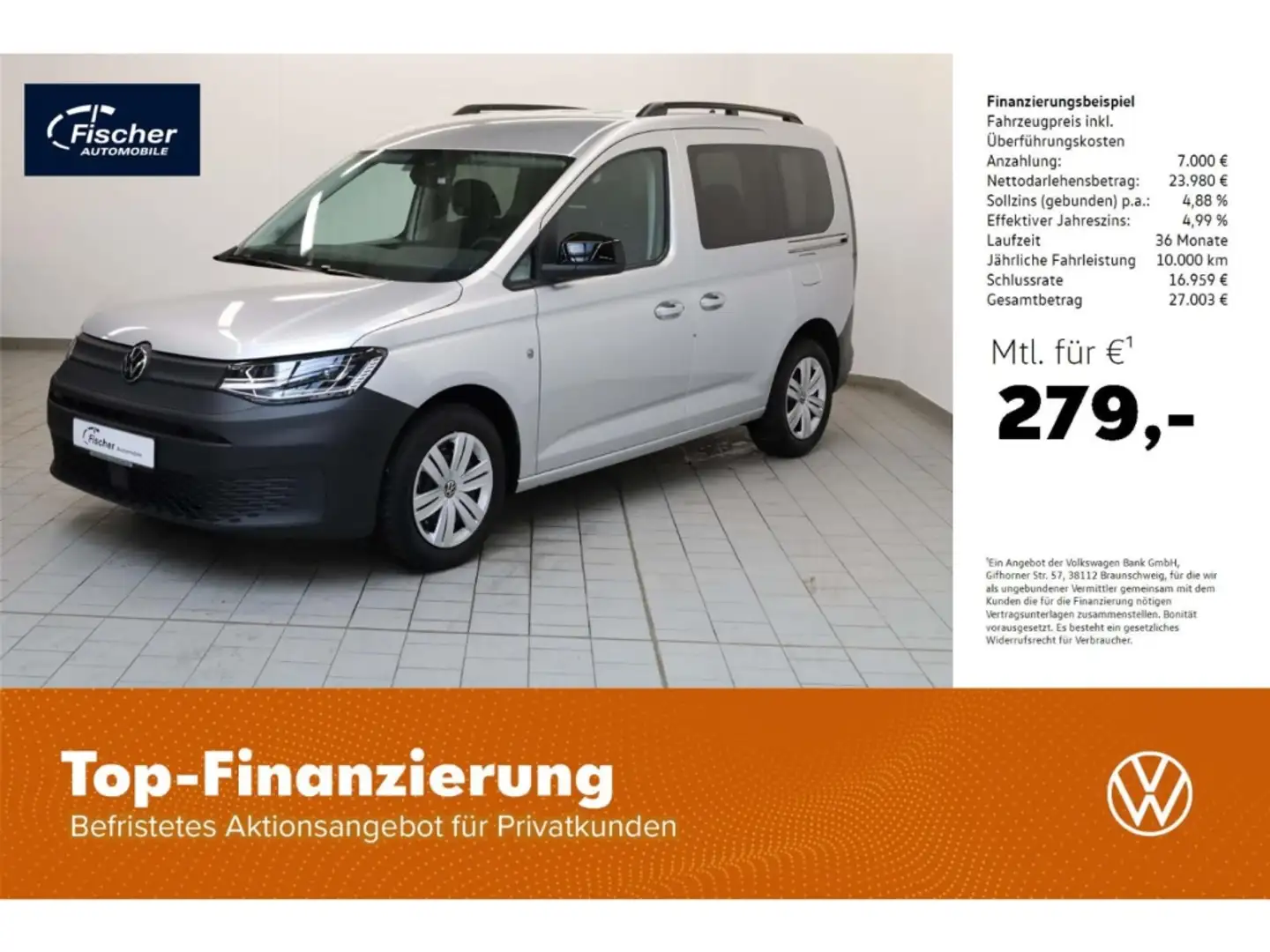 Volkswagen Caddy Kombi 2.0 TDI Silber - 1