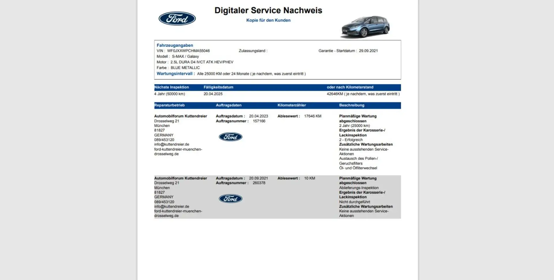 Ford S-Max Titanium 7-Sitzer Navi Kamera AHKabn. Blauw - 2