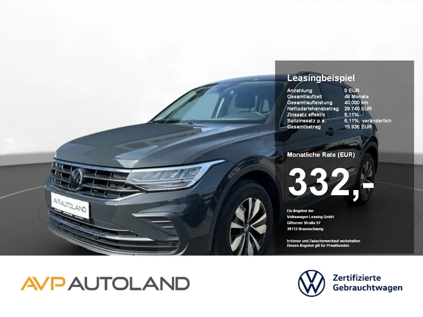 Volkswagen Tiguan 1.5 TSI MOVE | ACC | NAVI | LED | AHK | Grau - 1