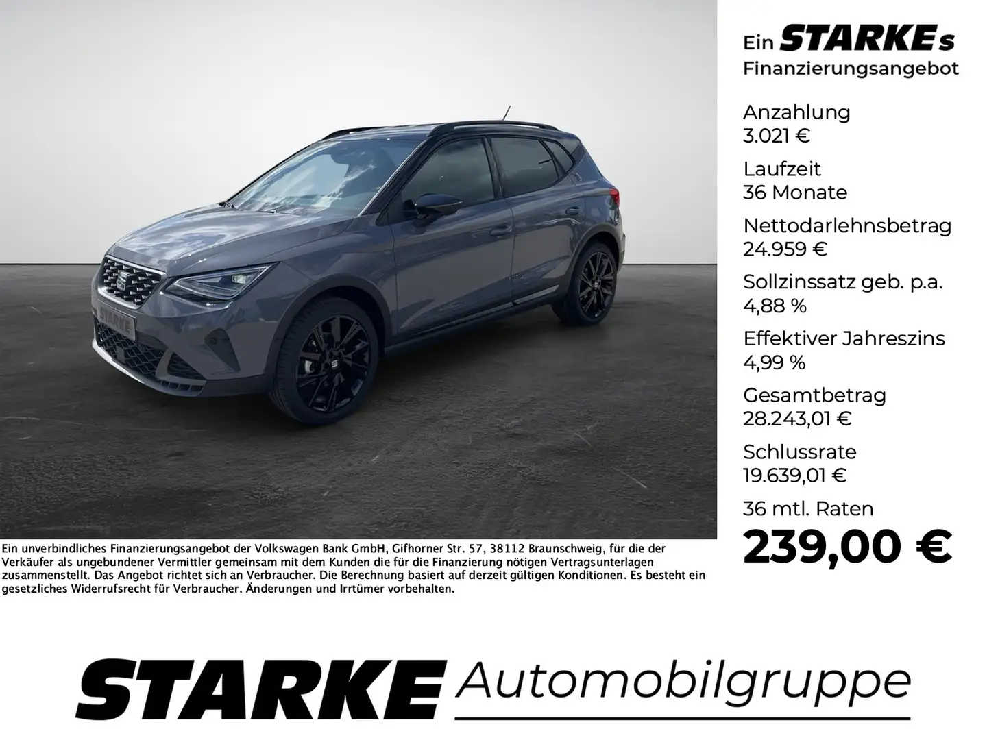 SEAT Arona FR Black Edition 1.0 TSI DSG Grijs - 1