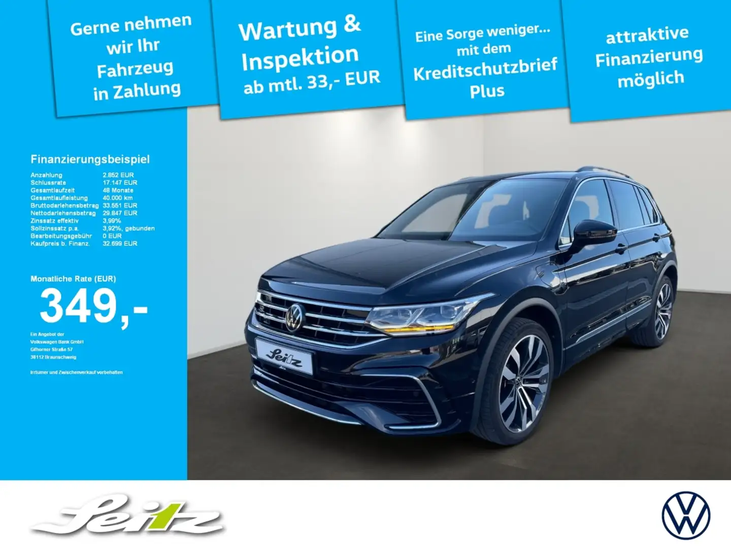 Volkswagen Tiguan 1.4 TSI eHybrid R-Line *AHK*MATRIX*KAMERA*NAVI* Zwart - 1