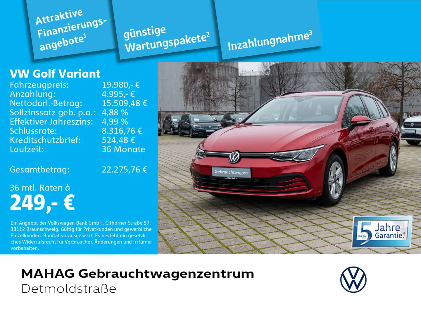 Volkswagen Golf Variant Golf VIII Variant 1.0 TSI LIFE Navi LED ACC 6-Ga Rot - 1